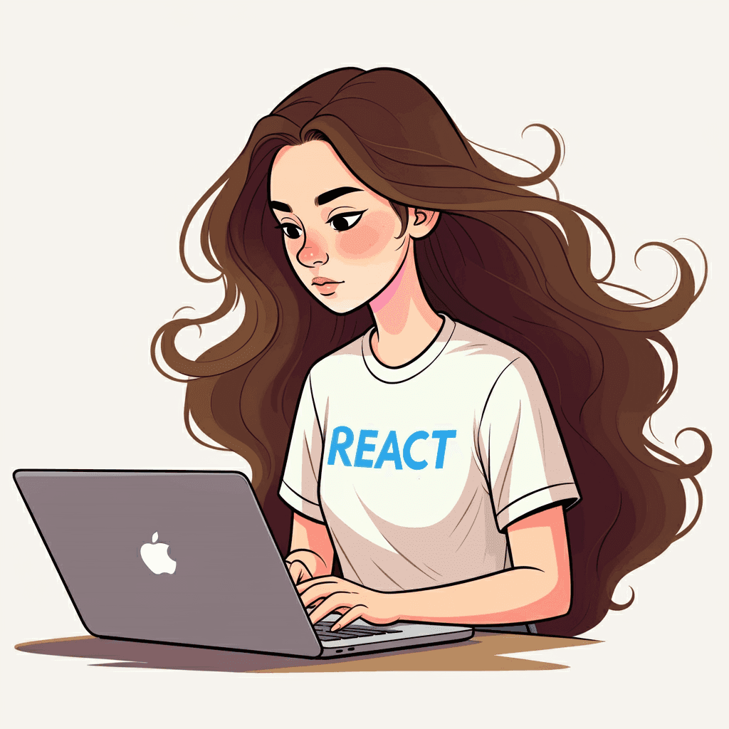 A Young Woman Coding Reactjs